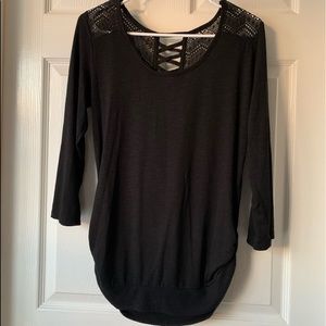 Ladies black half sleeve blouse